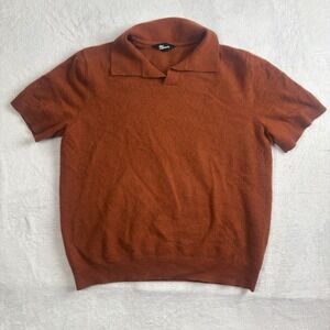 The Commons Orange Short Sleeve Collared Wool Sweater Women's XL